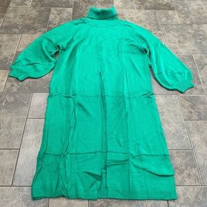 😳BUY 1,GET 2 FREE😳 Green Turtleneck Sweater Dress